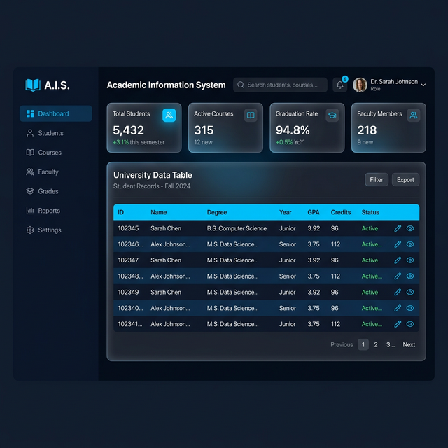 Academic Information System preview